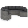 Image de ensemble de 6 canapés de jardin avec coussins Poly Rattan Gris