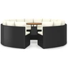 Image de ensemble de 9 canapés de jardin avec coussins Poly Rattan Noir