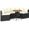 Image de vidaXL Ensemble de salon de jardin 5 pièces avec coussins Poly rotin noir