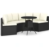 Image de vidaXL Ensemble de salon de jardin 5 pièces avec coussins Poly rotin noir