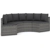 Image de vidaXL Ensemble de salon de jardin 4 pièces avec coussins Poly Rattan Gris