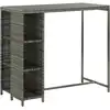 Image de vidaXL Ensemble bar de jardin 5 pièces avec coussins Poly rotin gris