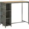 Image de vidaXL Ensemble bar de jardin 5 pièces avec coussins Poly rotin gris