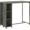 Image de vidaXL Ensemble bar de jardin 5 pièces avec coussins Poly rotin gris
