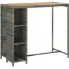 Image de vidaXL Ensemble bar de jardin 5 pièces avec coussins Poly rotin gris
