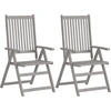 Image de vidaXL Chaise à haut dossier Réglable 4 pièces avec coussins Bois massif Acacia