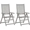 Image de vidaXL Chaise à haut dossier Réglable 4 pièces avec coussins Bois massif Acacia