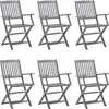 Image de vidaXL Chaises de jardin pliantes 6 pièces avec coussins en bois massif d'acacia