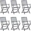 Image de vidaXL Chaises de jardin pliantes 6 pièces avec coussins en bois massif d'acacia