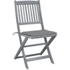 Image de vidaXL Chaises de jardin pliantes 6 pièces avec coussin en bois massif d'acacia