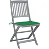 Image de vidaXL Chaises de jardin pliantes 6 pièces avec coussin en bois massif d'acacia