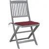 Image de vidaXL Chaises de jardin pliantes 6 pièces avec coussin en bois massif d'acacia