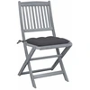 Image de vidaXL Chaises de jardin pliantes 6 pièces avec coussins en bois massif d'acacia