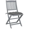 Image de vidaXL Chaises de jardin pliantes 6 pièces avec coussins en bois massif d'acacia
