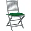 Image de vidaXL Chaises de jardin pliantes 6 pièces avec coussins en bois massif d'acacia