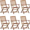 Image de vidaXL Chaises de jardin pliantes 6 pièces avec coussins en bois massif d'acacia