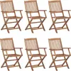 Image de vidaXL Chaises de jardin pliantes 6 pièces avec coussins en bois massif d'acacia