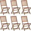 Image de vidaXL Chaises de jardin pliantes 6 pièces avec coussins en bois massif d'acacia