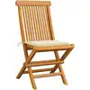 Image de vidaXL Chaises de jardin avec coussins blanc crème 6 pcs. Bois massif teck