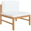 Image de vidaXL Ensemble de salon de jardin 2 pièces avec coussins crème en teck