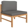 Image de vidaXL Ensemble salon de jardin 2 pièces avec coussins gris foncé teck