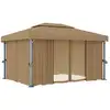 Image de vidaXL Pavillon avec rideau 4x3 m Taupe Aluminium