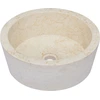 Image de vidaXL Lavabo Crème Ø40x15 cm Marbre