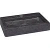 Image de vidaXL Lavabo mural noir 38x24x6,5 cm marbre