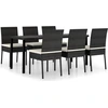 Image de vidaXL Ensemble de jardin 7 pièces Poly rotin noir