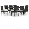Image de vidaXL Ensemble de jardin 9 pièces Poly rotin noir