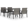 Image de vidaXL Ensemble de jardin 5 pièces Poly rotin gris