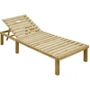 Image de vidaXL Bain de soleil avec revêtement crème Bois de pin imprégné