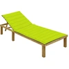 Image de vidaXL Bain de soleil avec support vert clair Bois de pin imprégné
