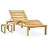 Image de vidaXL Bain de soleil de jardin avec table et support Pin imprégné