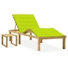 Image de vidaXL Bain de soleil de jardin avec table et support Pin imprégné