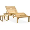 Image de vidaXL Bain de soleil de jardin avec table et support Pin imprégné