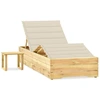Image de vidaXL Bain de soleil de jardin avec table et support Pin imprégné