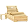 Image de vidaXL Bain de soleil de jardin avec table et support Pin imprégné