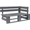 Image de vidaXL Canapé-palette 2 places avec coussins Gris Bois de pin imprégné
