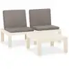 Image de vidaXL Ensemble salon de jardin 2 pièces avec coussins plastique blanc