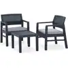 Image de vidaXL Ensemble salon de jardin 3 pièces avec coussins plastique gris