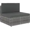 Image de vidaXL Ensemble de salon de jardin 10 pièces avec coussins Gris Poly rotin