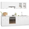 Image de vidaXL Ensemble de cuisine Lyon 8 pièces blanc bois composite