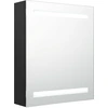 Image de vidaXL Armoire à miroir de salle de bain LED noir 50x14x60 cm