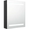 Image de vidaXL Armoire à miroir de salle de bain LED noir brillant 50x14x60 cm