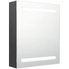 Image de vidaXL Armoire à miroir de salle de bain LED gris 50x14x60 cm