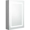 Image de vidaXL Armoire à miroir de salle de bain LED gris béton 50x13x70 cm