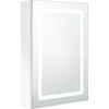 Image de vidaXL Armoire à miroir LED pour salle de bain blanc brillant 50x13x70 cm