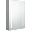 Image de vidaXL Armoire à miroir LED pour salle de bain gris béton 50x13x70 cm