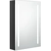 Image de vidaXL Armoire à miroir LED pour salle de bain noir brillant 50x13x70 cm